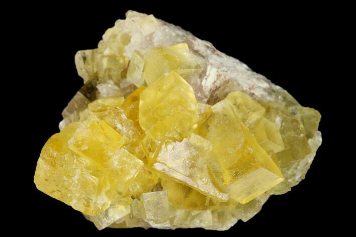 Yellow Cubic Fluorite Crystal Cluster - Morocco #173962